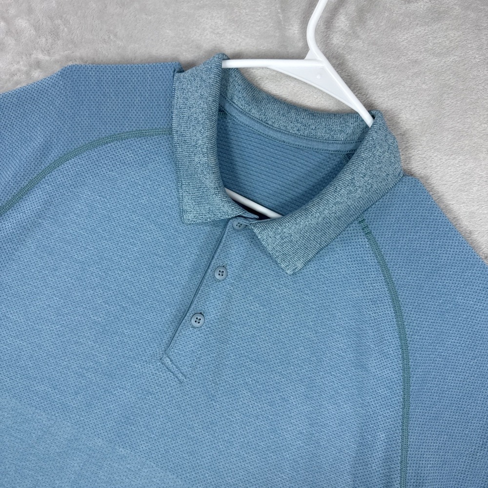 Lululemon Polo Shirt Mens Extra Large Blue Metal Vent Tech Performance Athletic
